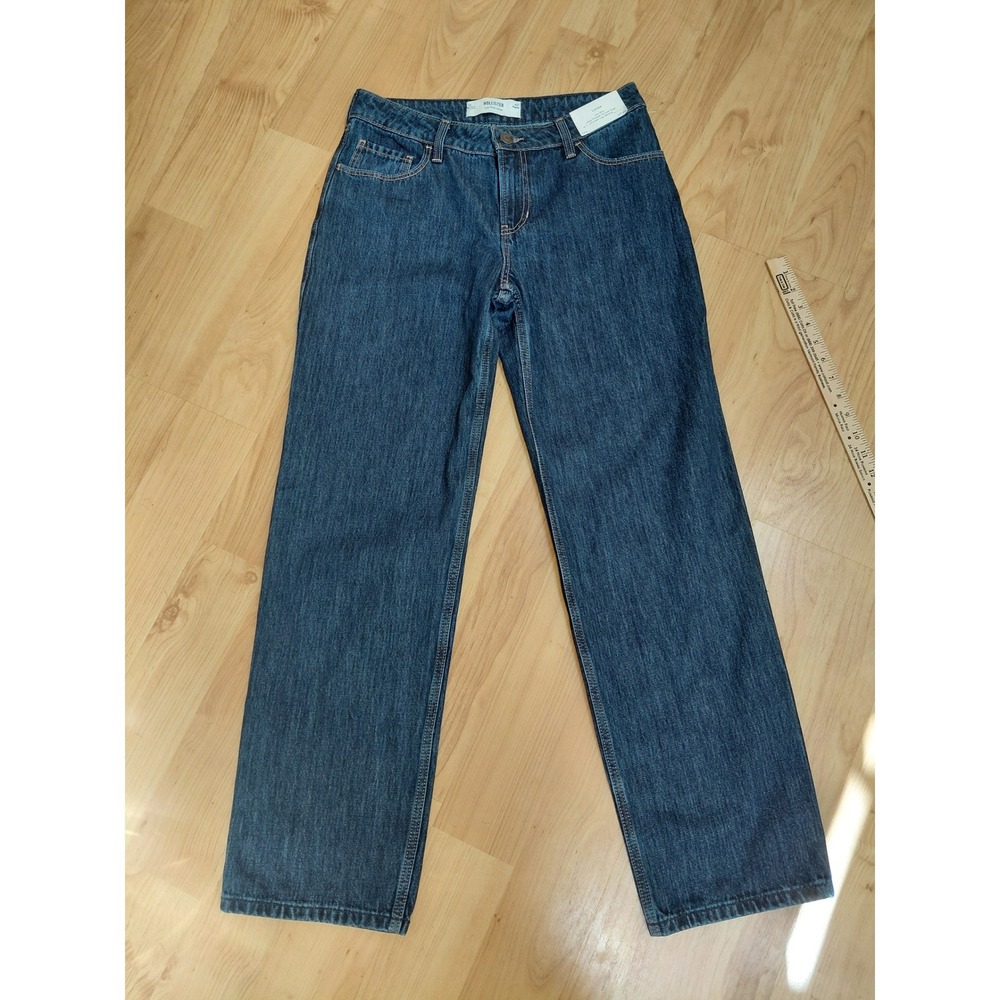 Hollister Low-Rise Loose Jeans Womens 4R W27 Reg Dark Wash Straight‎ Leg Denim